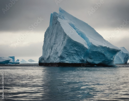 Un iceberg si stacca da un ghiacciaio, catturando il momento di separazione in tutta la sua maestosità.