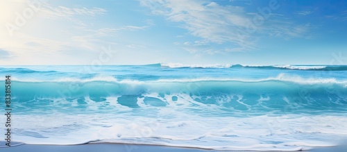 Ocean waves from the Atlantic create a scenic ocean view with a copy space image.