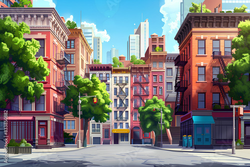 Beautiful panoramic view, New York, USA, downtown, beautiful, vector, 3d rendering