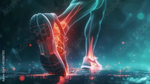 3D medical illustration highlighting the impact of sports injuries on the wrist with emphasized pain points. Perfect for themes of sports medicine and injury prevention