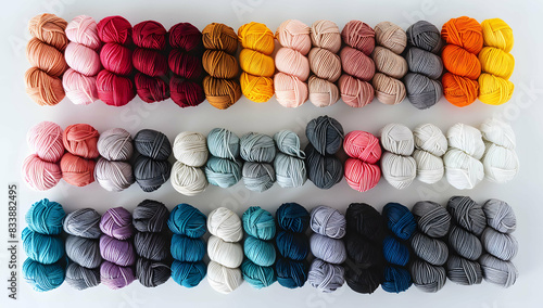Assorted Skeins of Yarn in Various Colors
