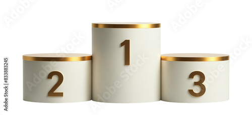 Empty Winners podium with 3 places. Png, isolated background