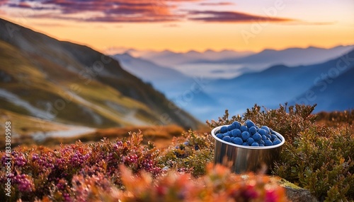 france pyrenees national park hautes pyrenees hautacam mountain blueberries and heather at autumn