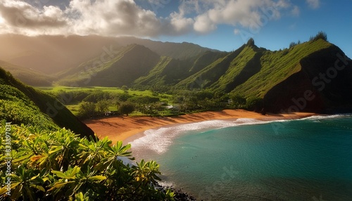 beautiful waimea bay in hawaii