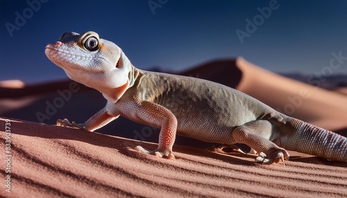 close up macro of gecko in namib desert