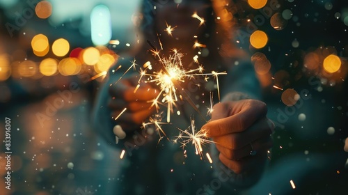 Handheld SparklersPeople holding sparklers and creating light patterns, often in lowlight conditions to capture the glowing effects