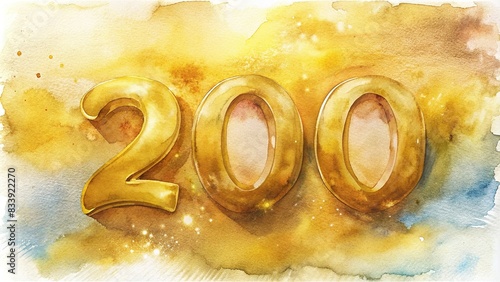 Golden numeric year 2009 in watercolor , golden,numeric, year, 2009, watercolor, art, design,modern, trend, abstract, background, vibrant, shiny