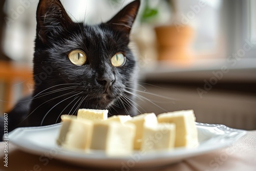 Whimsical Cat Encounters Healthy Snack Generative AI