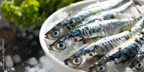 a plate of fish with eyes wide open in a close-up shot The fish appear to be fresh and possibly a type of sardine or anchovy,
