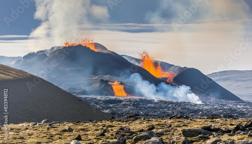 volcanic eruption in geldingadalur and fagradalsfjall iceland
