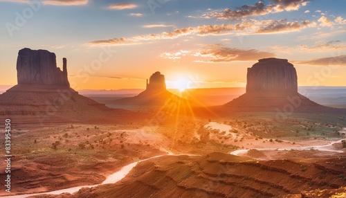 sunrise over monument valley arizona usa