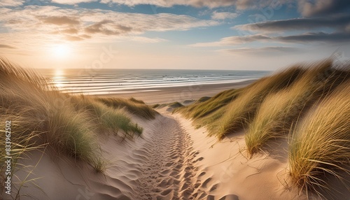 path on dunes to north sea beach