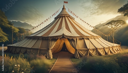 vintage circus tent illustration background