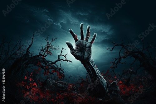 scary halloween background, generative ai