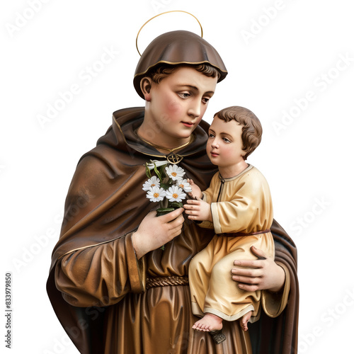 AI-Generated Catholic Image of Saint Anthony of Padua Lisbon with Transparent Background