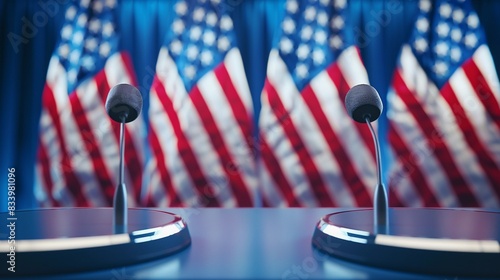 Background of a political or presidential debate in America