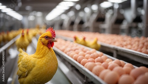 On The Production Line of a Bright Chicken Processing Plant.