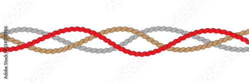 Rope frame set. Round cord border collection. Circle rope wreath loop. design, frame. Chain, braid or plait border bundle. Circular design elements for decoration, banner