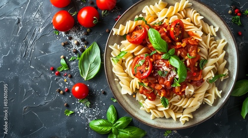 Savory pasta dish cooked in a classic Italian style sauce, ready in minutes.