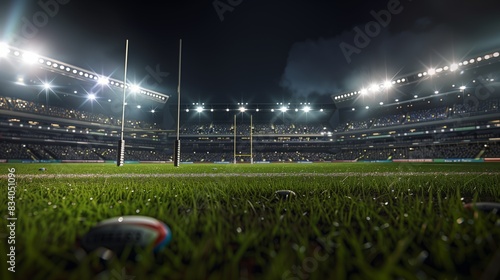 Rugby Ball on Lush Green Field