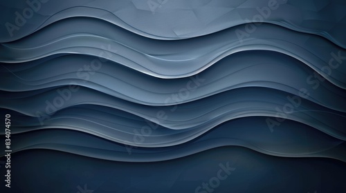 Blue and black abstract background with smooth waves. AIG51A.