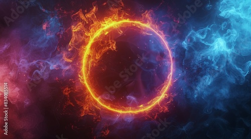 Ring of Fire Against Black Background