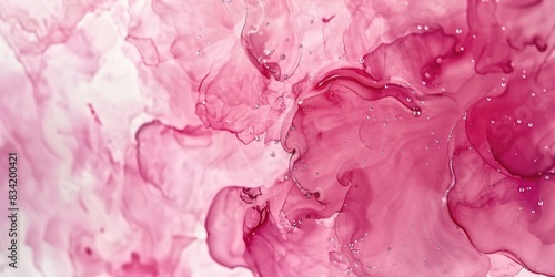 Close up of a pink liquid substance with texture and detail