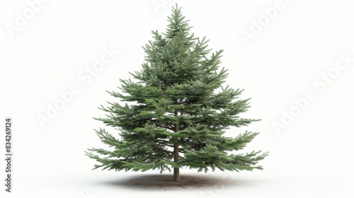 High-quality image of a spruce tree, isolated on a white studio background