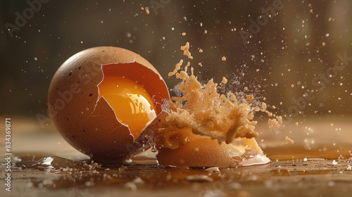 Breaking open an egg