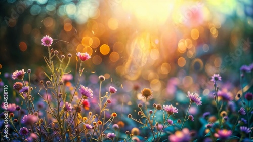 Wildflowers Blooming in Sunlight