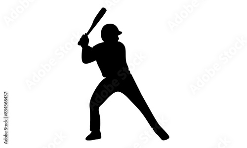 silhouette of baseball player vector illustration