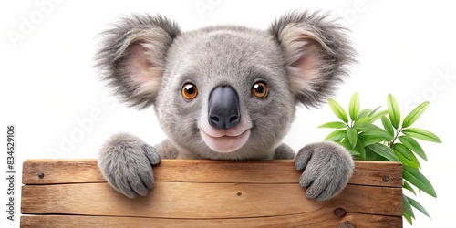 Cute koala holding a wooden sign , koala, animal, wooden sign, cute, adorable, wildlife, Australian, eucalyptus, marsupial, fuzzy, tree, nature, bush, habitat, signage, message, communication