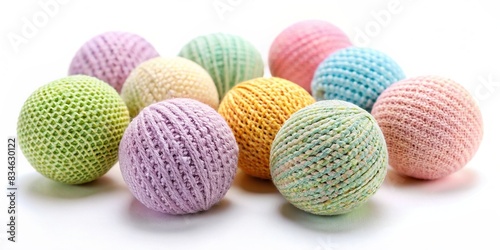 Pastel fabric balls perfect for crafts and decorations , pom pom, balls, fabric, pastel, soft, fluffy, colorful, DIY, creative, handmade, craft supplies, decor, textile, whimsical, plush