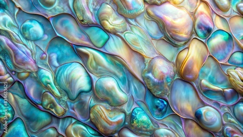 Abstract mother-of-pearl iridescent texture background, Mother of pearl, iridescent, abstract, texture, shiny, opalescent, pearly, smooth, reflective, colorful, elegant, luxurious, shimmering