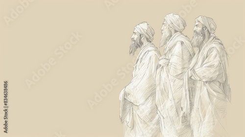 2 Kings 21 Biblical Illustration: Manasseh and Amon's Reigns, Idolatry, God's Judgment - Beige Background with Copyspace for Inspirational Use