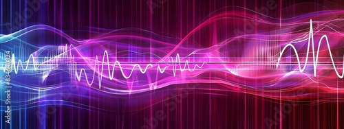 Colorful Pulsating Frequency Wave Dynamic Abstract of Oscillating Energy Pattern