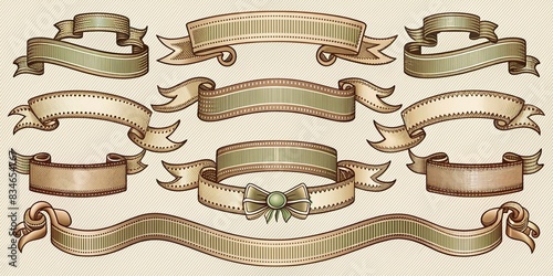 Vintage ribbons banner set of design elements , vintage, ribbons, banner, set, design, elements, retro, old, decoration, decorative, isolated, collection, classic, ornate, elegant, aged