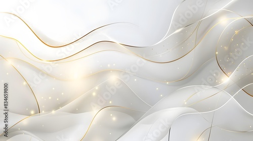 white and gold satin wave background