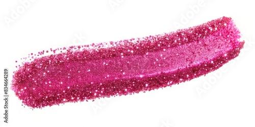 Pink glitter brush stroke on white background, perfect for glam makeup swatches and shiny shimmer stains, pink, glitter, brush stroke, isolated, white background, glam, makeup, swatch, shiny