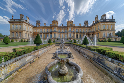 Blenheim Palace in England with its grand Baroque architecture and vast gardens
