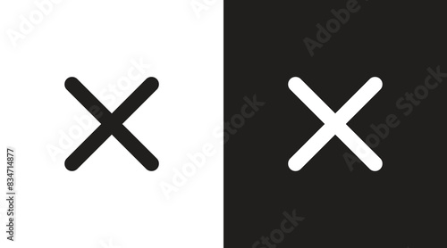 Cross Icon. Cancel icon. Close icon black and white vector.