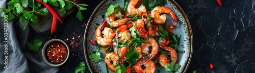 A delicious and healthy meal of shrimp and vegetables