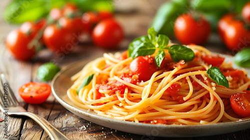 Spaghetti al Pomodoro: A simple and classic dish made with fresh tomatoes, basil, garlic, and olive oil.