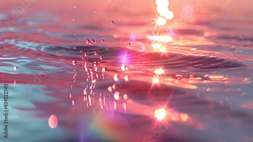 A close up of water with colorful reflections pastel rainbow