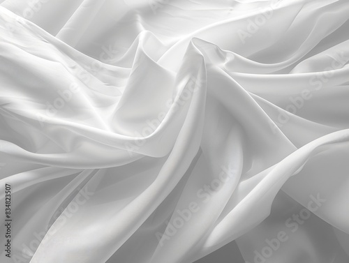 White fabric with numerous folds