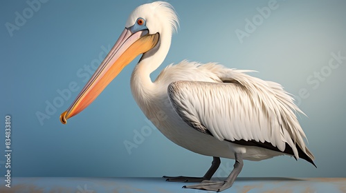 Pelican on white background