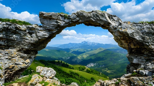 stone arch in the mountains pic