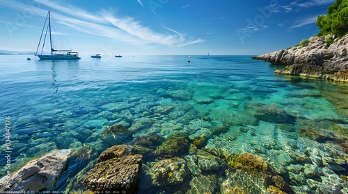 bay with crystal clear water pic
