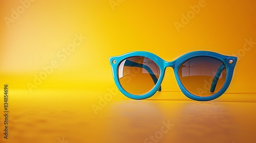 Sunglasses yellow background table