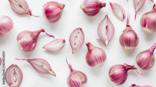 White background with Shallots